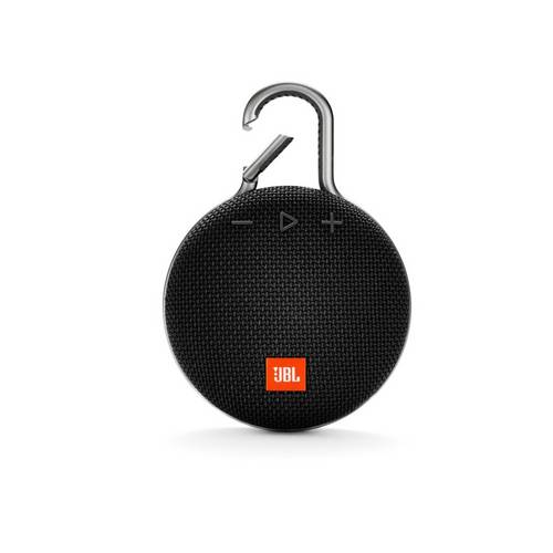 Bedruckter JBL Clip 3 Bluetooth Lautsprecher zum praktischen Anhängen an Rucksack oder Business Tasche
