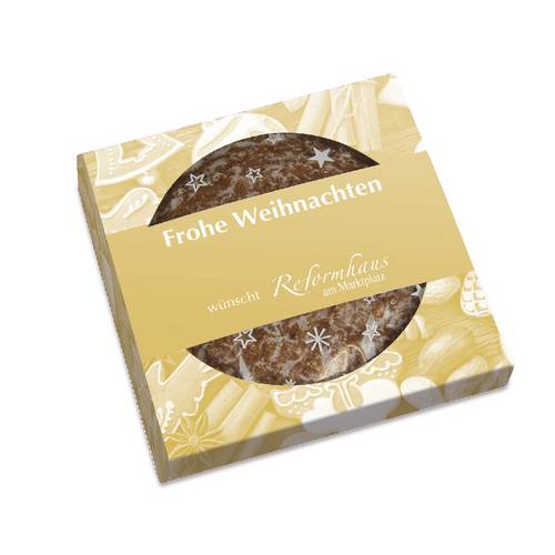 Lebkuchen in Werbeverpackung von Haeberlein Metzger